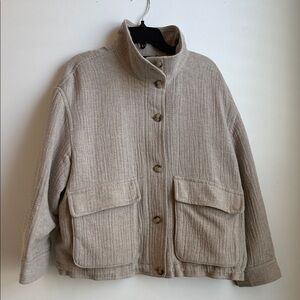 Madewell Beige Button Down Jacket